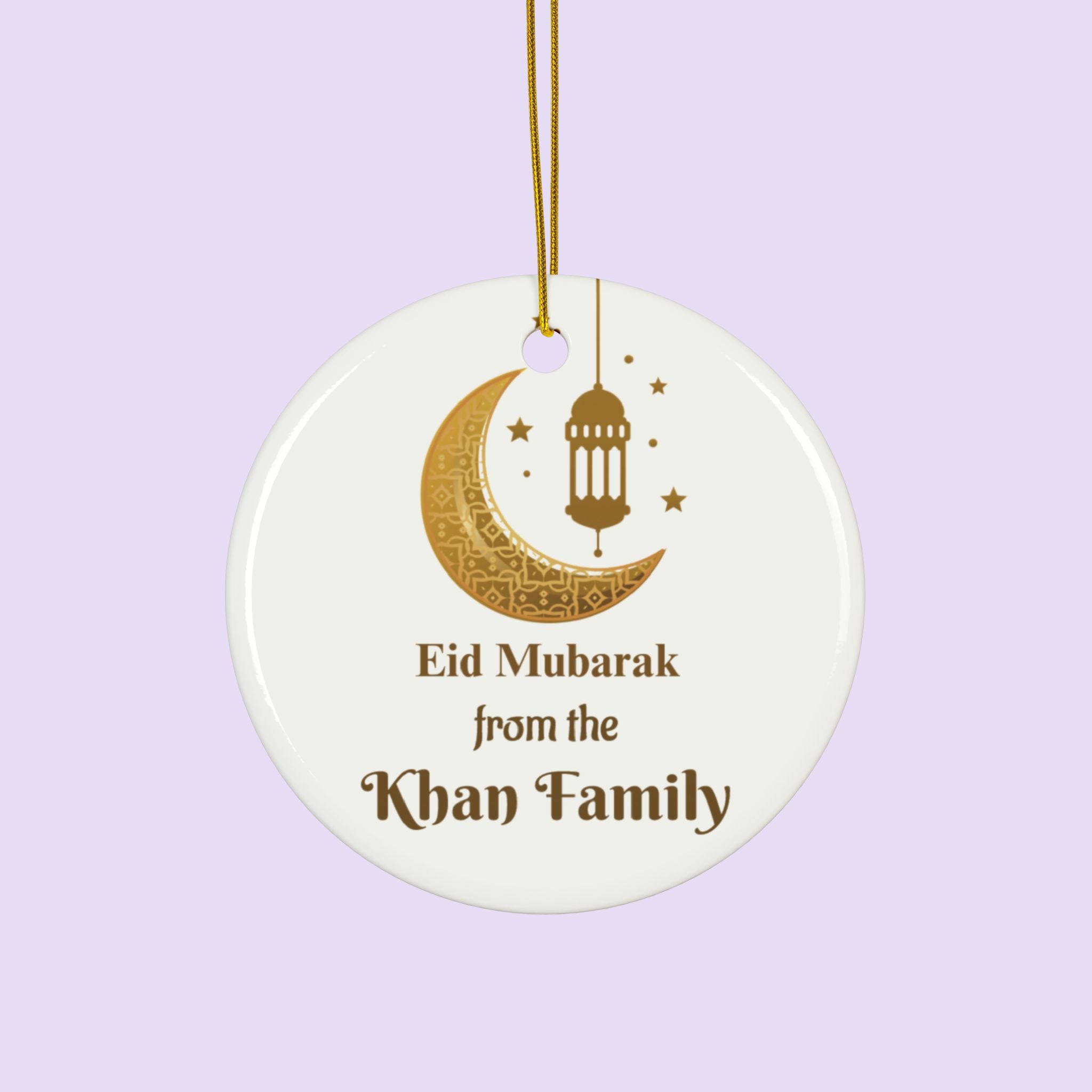 Eid Mubarak Personalized Family Ornament