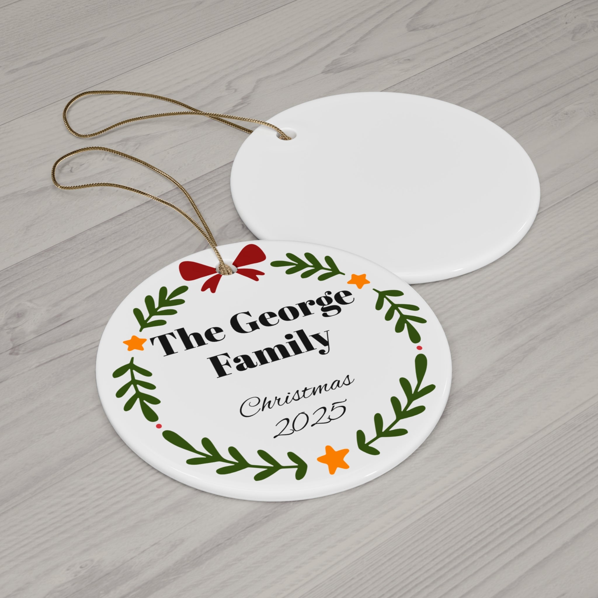 Personalized Family Wreath Ornament