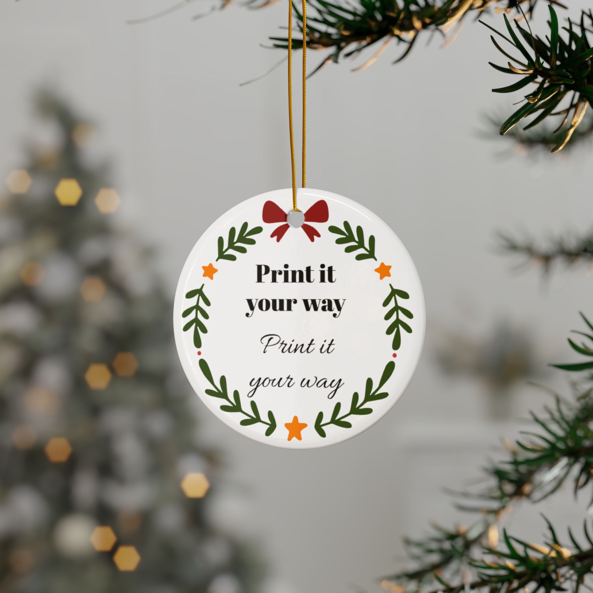 Personalized Family Wreath Ornament